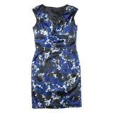 COAST Womens Pencil Dress Blue Floral Sleeveless Knee Length M