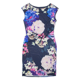 COAST Womens Day Dress Blue Floral Sleeveless Knee Length UK 12