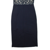 MONSOON Womens Pencil Dress Blue Viscose Short Sleeve Midi UK 12