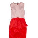 TED BAKER Womens Pencil Dress Red Colourblock Midi XXS