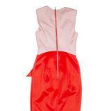 TED BAKER Womens Pencil Dress Red Colourblock Midi XXS