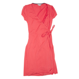 BODEN Womens Wrap Dress Orange Viscose Short Sleeve Knee Length UK 12