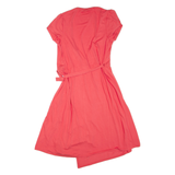 BODEN Womens Wrap Dress Orange Viscose Short Sleeve Knee Length UK 12