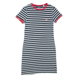 JACK WILLS Womens T-Shirt Dress Blue Striped Short Sleeve Short UK 8