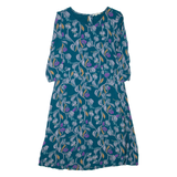 WHITE STUFF Womens Day Dress Blue Floral Long Sleeve Knee Length UK 10