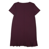 PHASE EIGHT Alina Frill Hem Womens Day Dress Maroon Short Sleeve Knee Length L