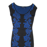 FRENCH CONNECTION Womens Bodycon Dress Blue Viscose Floral Knee Length UK 8