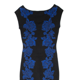 FRENCH CONNECTION Womens Bodycon Dress Blue Viscose Floral Knee Length UK 8