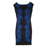 FRENCH CONNECTION Womens Bodycon Dress Blue Viscose Floral Knee Length UK 8