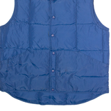 LANDS END Mens Puffer Gilet Blue Nylon 90s L