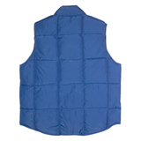 LANDS END Mens Puffer Gilet Blue Nylon 90s L