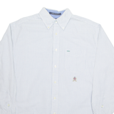 TOMMY HILFIGER Mens Shirt White Pinstripe Long Sleeve M