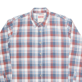 WRANGLER Mens Shirt Blue Check Long Sleeve L