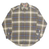 TOMMY HILFIGER Mens Shirt Green Check Long Sleeve L
