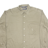 NAUTICA Mens Plain Shirt Green Long Sleeve L