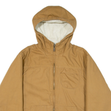 YELLOWSTONE Sherpa Lined Mens Workwear Jacket Brown Hooded M