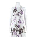 Womens Day Dress Purple Floral Sleeveless Short L