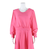 LESLIE FAY Womens Day Dress Pink Long Sleeve Midi L
