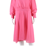 LESLIE FAY Womens Day Dress Pink Long Sleeve Midi L