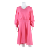 LESLIE FAY Womens Day Dress Pink Long Sleeve Midi L