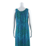 RABBIT DESIGNS Womens Shift Dress Blue Paisley Sleeveless Midi M