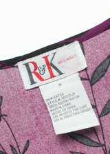 R&K ORIGINALS Womens Day Dress Pink Floral Sleeveless Midi S