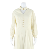 Womens Pencil Dress Cream Long Sleeve Short M