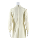 Womens Pencil Dress Cream Long Sleeve Short M