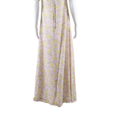 Womens Maxi Dress Purple Floral Short Sleeve Long M