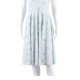 Womens Day Dress Blue Floral Short Sleeve Midi S