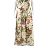 TED BAKER Womens Day Dress Beige Floral Sleeveless Midi S