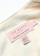 TED BAKER Womens Day Dress Beige Floral Sleeveless Midi S