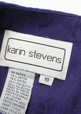 KARIN STEVENS Womens Day Dress Purple Short Sleeve Midi M
