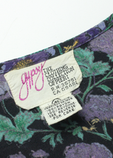 GYPSY Womens Day Dress Black Floral Long Sleeve Midi S