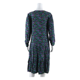 GYPSY Womens Day Dress Black Floral Long Sleeve Midi S