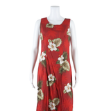 Womens Shift Dress Red Floral Sleeveless Midi M