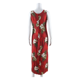 Womens Shift Dress Red Floral Sleeveless Midi M