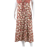 Womens Day Dress Red Floral Short Sleeve Midi M