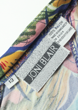 Womens Day Dress Blue Floral Sleeveless Midi S