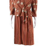 Womens Day Dress Brown Floral Long Sleeve Knee Length S