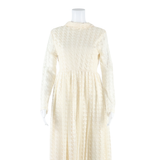 Womens Day Dress Beige Long Sleeve Midi M