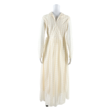 Womens Day Dress Beige Long Sleeve Midi M