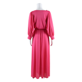 ANN Womens Maxi Dress Pink Long Sleeve Long M