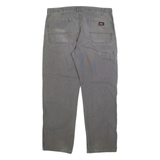 DICKIES Mens Trousers Grey Regular Straight W36 L32