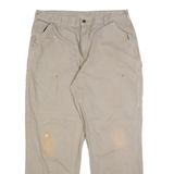 CARHARTT Carpenter Mens Trousers Grey Relaxed Straight W36 L31