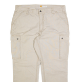 CARHARTT Cargo Mens Trousers Beige Relaxed Straight W40 L30