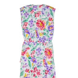 PUCCINI Womens Wrap Dress White Floral Sleeveless Long UK 8