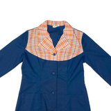 PALOMA Womens Shirt Dress Blue 90s Check Short M
