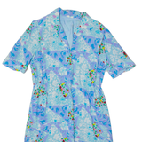 Womens Tea Dress Blue 90s Floral Midi M