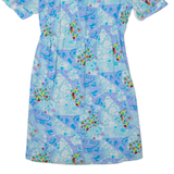 Womens Tea Dress Blue 90s Floral Midi M